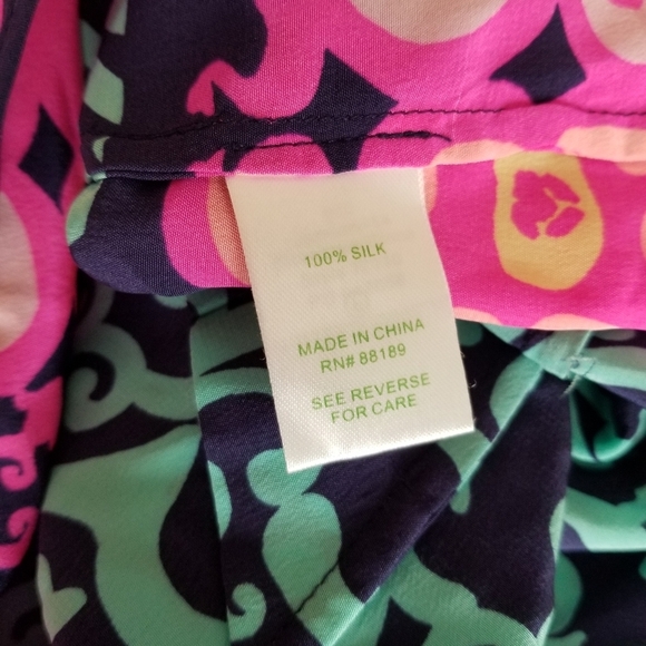 Lilly Pulitzer Iona Fountain Hopping Print Silk Shirt - Picture 5 of 5